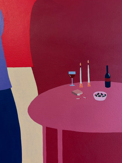 Olives, candles, and wine